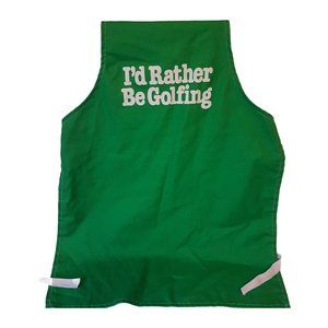 Apron "I'd Rather Be Golfing" Apron Unisex Mens Womens Green White